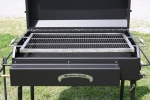 Meadow Creek BBQ36G Grill Shown with Optional Lid and Charcoal Pan