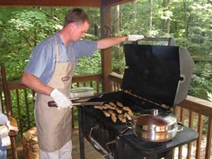 Marlin Grilling Chicken in the Smoky Mountains